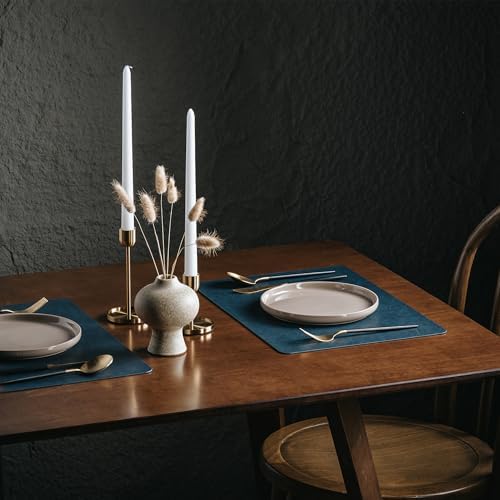 DOLOPL Placemats Set of 6, Reversible Dual-Color Faux Leather Place