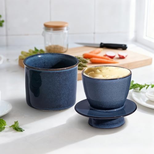 Ceramic Butter Crock with lid for Countertop,French Butter Dish