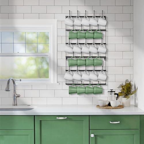 Sorbus Wall Mug Rack, Coffee Mug Display for Coffee Station