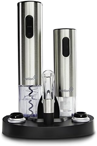Ivation Stainless Steel Electric Wine Opener, Aerator & Preserver Gift