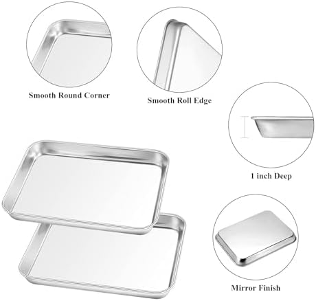 Stainless Steel Baking Sheet Cookie Sheet Pan with Cooling Rack Set of
