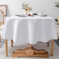 Oval White Tablecloth 60 x 84 Inch