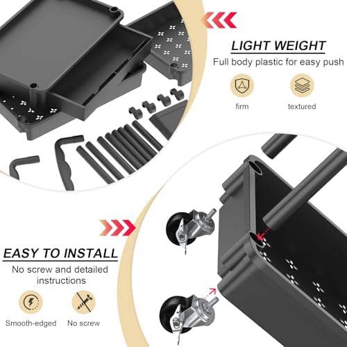 Goovilla 3 Tier Rolling Utility Cart Organizer, Black