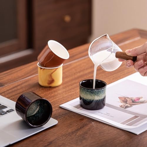 Espresso Cups Set of 2, Ceramic Espresso Cups, Expresso Shots Cups
