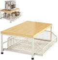 2-Tier Hardwood Countertop Organizer with Drawer
