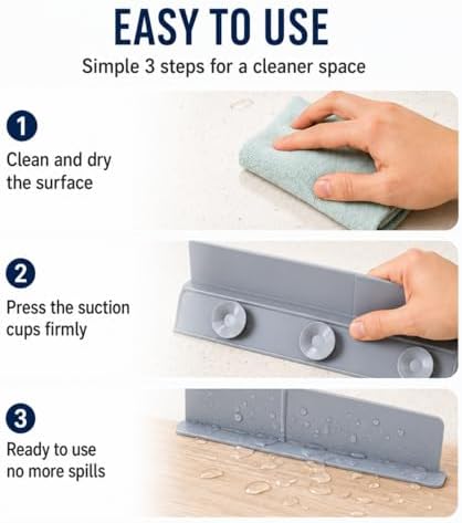 Kitchen Sink Splash Guard, Silicone, Self-Draining, with High Splash