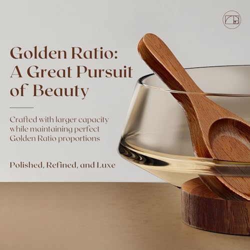 SoulThink® Golden Ratio Extra Large Crystal Glass Salad Bowl Set