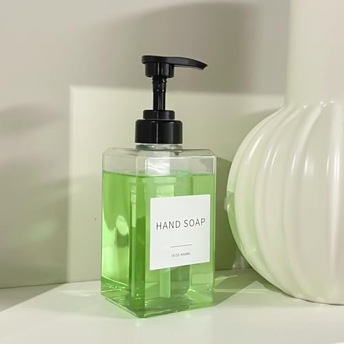 Clear Soap Dispenser Bottles, 15oz 4 Pack