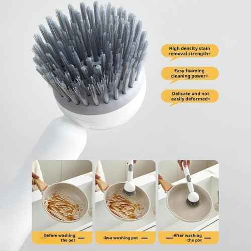 Dish Brush, 6-in-1 with Detergent Dispenser