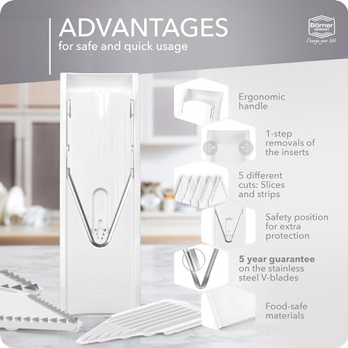 BORNER V1 ClassicLine Mandoline Slicer, White