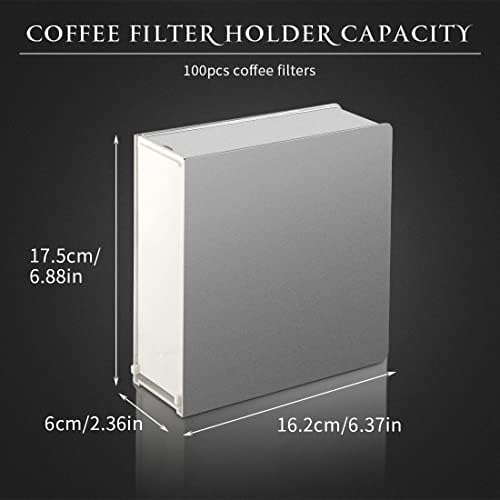 Cone Coffee Filter Holder Storage - Frosted Silver Pour Over 04 03 02