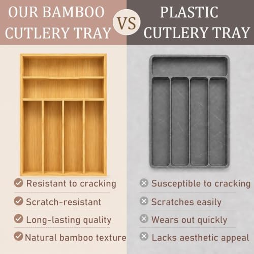 Bamboo Silverware Organizer