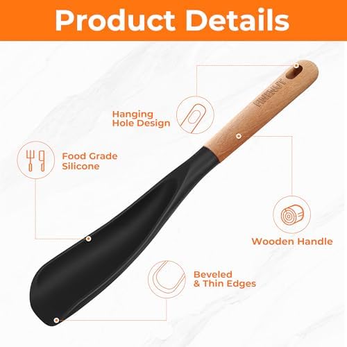 2-Pack Silicone Cooking Spoons, Multifunction Spatula & S-Hooks