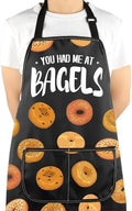 VAMSII Bagel Lover Gift You Had Me At Bagels Apron With Pockets Bagel