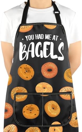 VAMSII Bagel Lover Gift You Had Me At Bagels Apron With Pockets Bagel