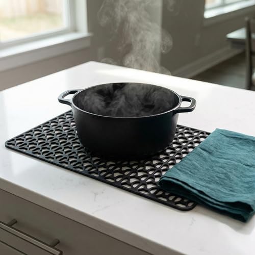 26x14 Black Silicone Kitchen Sink Protector Mat