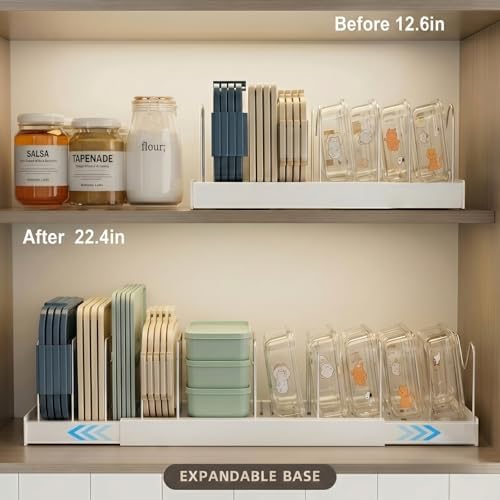 Magheo 2 Pack Expandable Lid Organizers for Cabinets, 22"