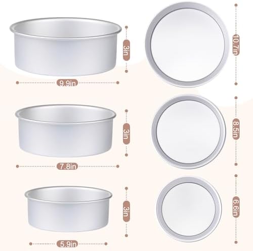 Round Cake Pan with Removable Bottom, Set of 3