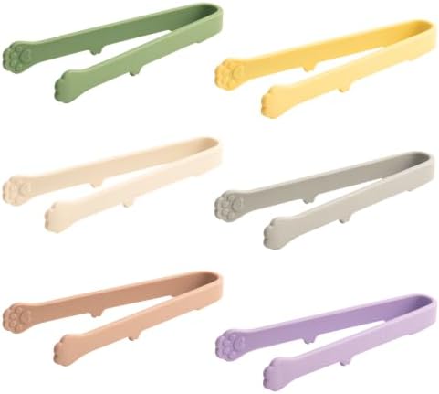 Mini Silicone Cat Paw Snack Tongs, 6 Pack, 5.5 Inch