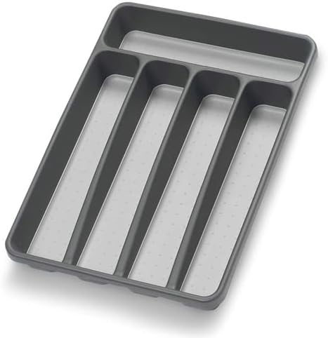 Loyareal Silverware Organizer, 5 Compartments, Black