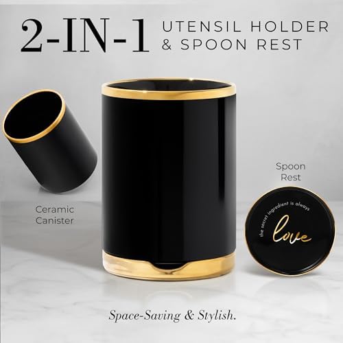 Styled Settings Black and Gold Kitchen Utensil Set, 8-Piece