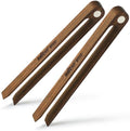 Magnetic Dark Wood Toaster Tongs, Set of 2, 8.7-Inch