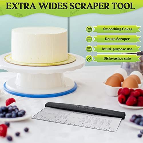 HULISEN 10-Inch Bench Scraper, Stainless Steel Dough Cutter