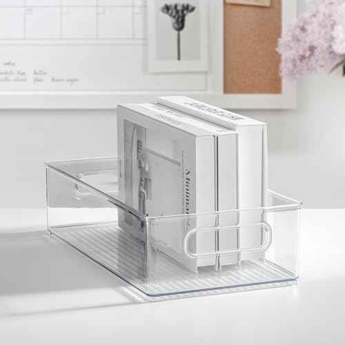 iDesign Stackable Fridge Bin, Clear, Set of 2