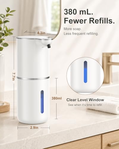 Fantictas Automatic Foaming Soap Dispenser Touchless, 4 Adjustable