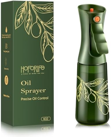 Glass Olive Oil Sprayer, 7.5 oz, Olive Green & Gold