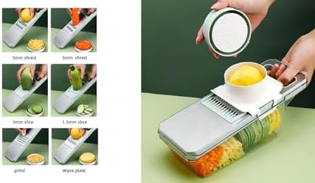 ANAM Mandoline Slicer and Vegetable Cutter, 6-in-1, Container