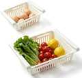 Cyrank Fridge Drawer Organizer, Adjustable Drawer for Fridge Pull-Out