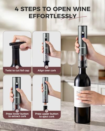 Rechargeable Electric Wine Opener, Automatic Wine Bottle Opener Set