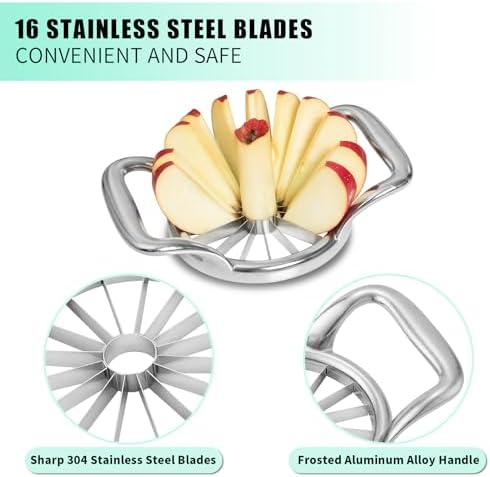 5.5 Inch Extra Large 16-Slice Apple Corer, Heavy Duty Divider Wedger