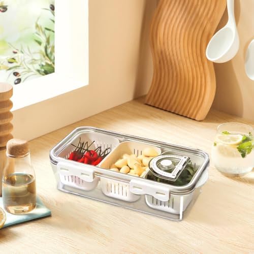 Food Containers Transparent Divided Organization Container With Lid