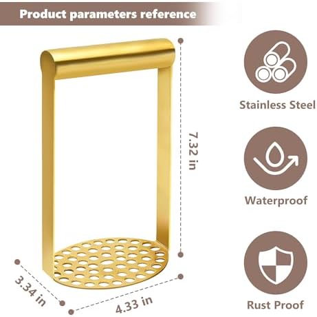 SmileCat Stainless Steel Potato Masher,Dishwasher Safe Food Masher for