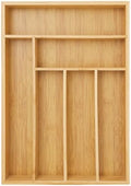 Juvale Silverware Organizer Tray - Brown Bamboo, 6-Slot, 14.5 x 10.25