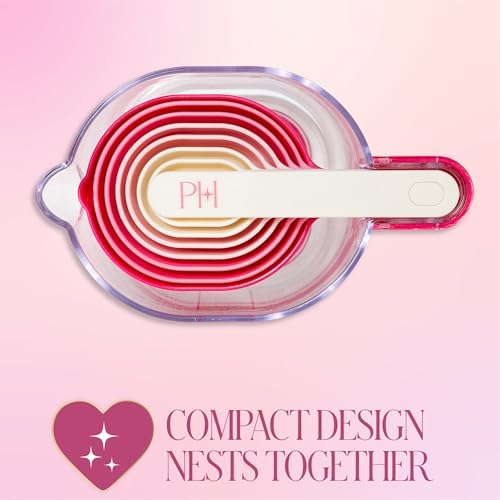 Paris Hilton 9-Piece Measuring Set, Durable Plastic Measuring Cups and