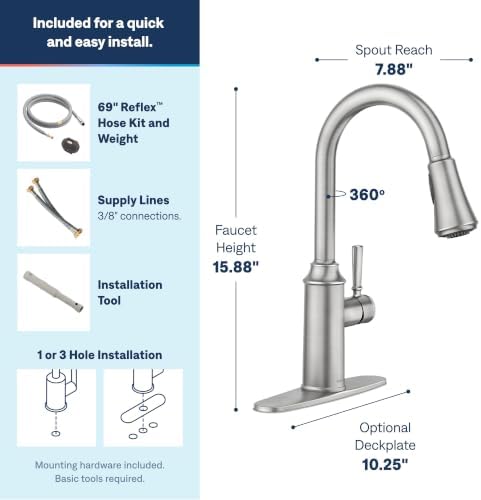 Moen Conneaut One Handle Pulldown Kitchen Sink Faucet with Reflex