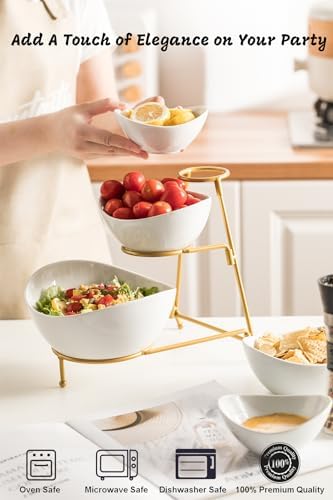 LAUCHUH Serving Dishes for Entertaining Porcelain Serving Bowls for