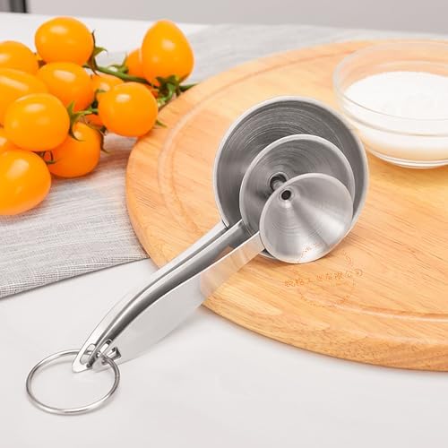Stainless Steel Funnel, 3 Pcs 3 Different Size Funnels with Handle and