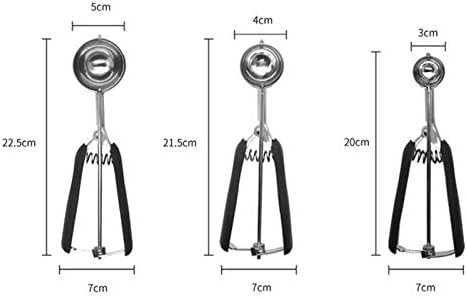3Pcs Cookie Scoop Set, Stainless Steel Ice Cream Scoop