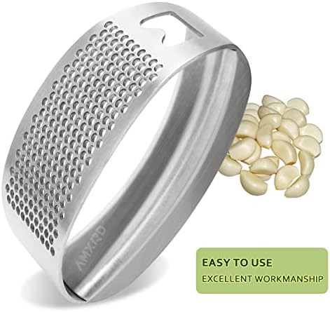 Stainless Steel Garlic Press Rocker with Silicone Peeler