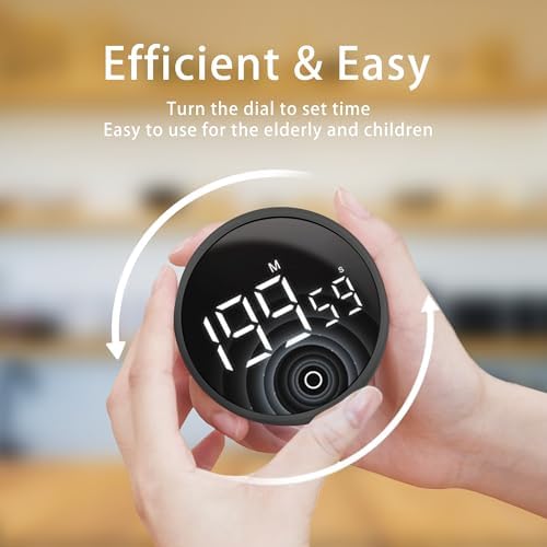 Digital Kitchen Timers, Magnetic Rotary Timer with Large LED Display