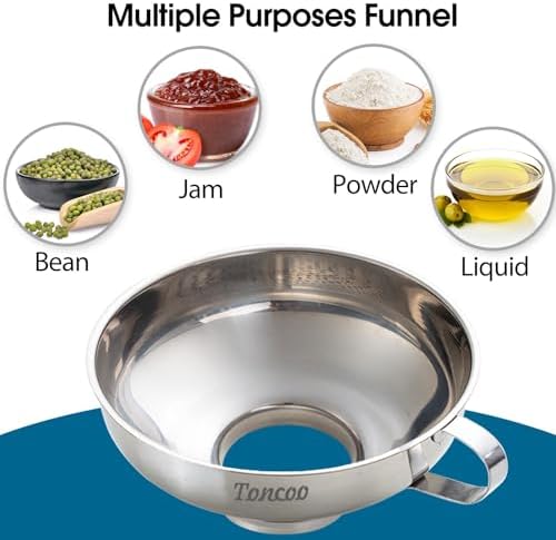 2pcs Canning Funnels for Filling Mason Jars with Strainer, Food Grade