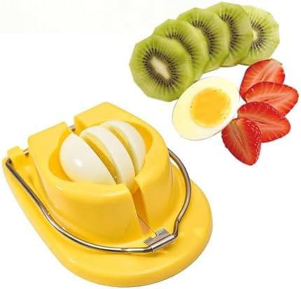 Egg Slicer, Semi-Round Curved Yellow Egg Cutter for Hard Boiled Eggs