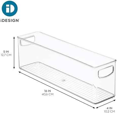 iDesign Plastic Stackable Pantry Bin, Set of 2, Clear