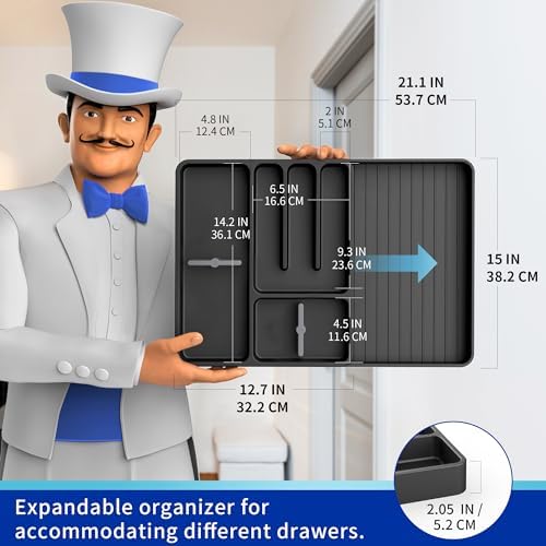 MR.SIGA Expandable Silverware Organizer, Flatware Organizer for Drawer