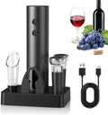 CIRCLE JOY Rechargeable Electric Wine Opener, 6-In-1 Cordless Electric
