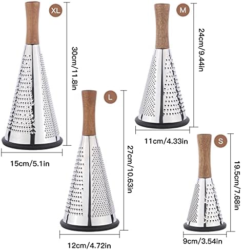 Cone Cheese Grater, Stainless Steel, XL: 11.8" X 5.1"